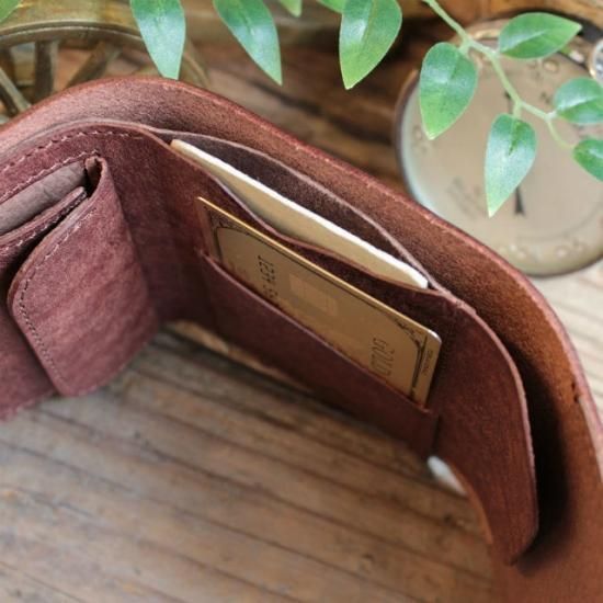 プエブロ　三つ折りコンパクト財布 / ダークブラウン
