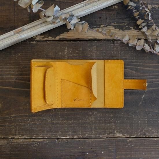 プエブロ　三つ折りコンパクト財布 / イエロー