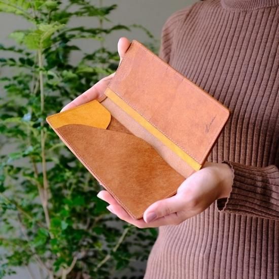 プエブロ　ビルケース（コンビカラー長札入れ）/ キャメル