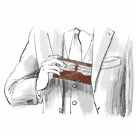 シングルビルケース（長札入れ）/ ダークブラウン