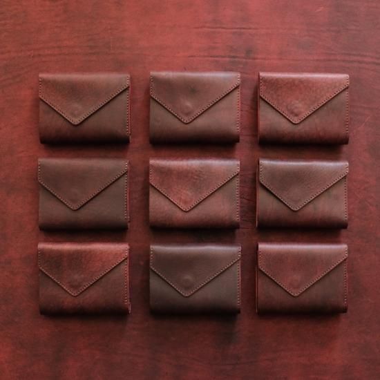 ハバナ　コインウォレット3 / ムラ染めレッド
