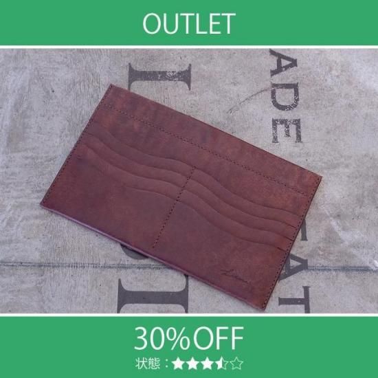 【アウトレット 30%OFF】プエブロ　パスポートウォレット / ダークブラウン #2538 展示使用・エイジング