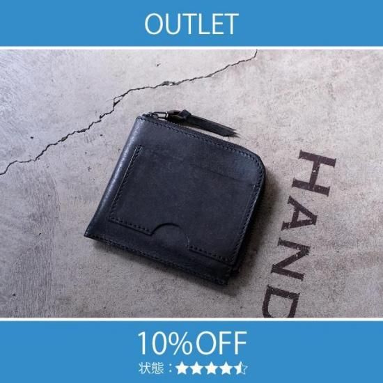 【アウトレット 10%OFF】プエブロ　コンパクトウォレットハーフ / ブラック #2607 展示使用