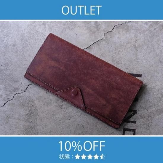 【アウトレット 10%OFF】プエブロ　ジャバラ長財布 / ダークブラウン #2613 展示使用