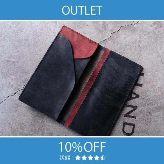 【アウトレット 10%OFF】プエブロ　ビルケース（コンビカラー長札入れ) / ブラック #2614 展示使用