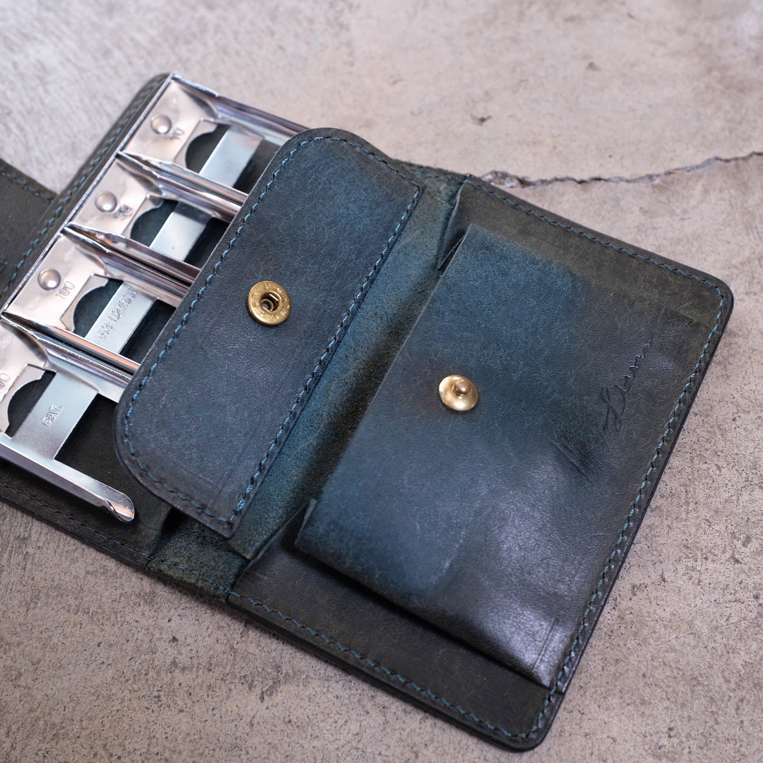 【アウトレット 30%OFF】プエブロ　コインウォレット2 / ブルーグリーン #S009 展示使用