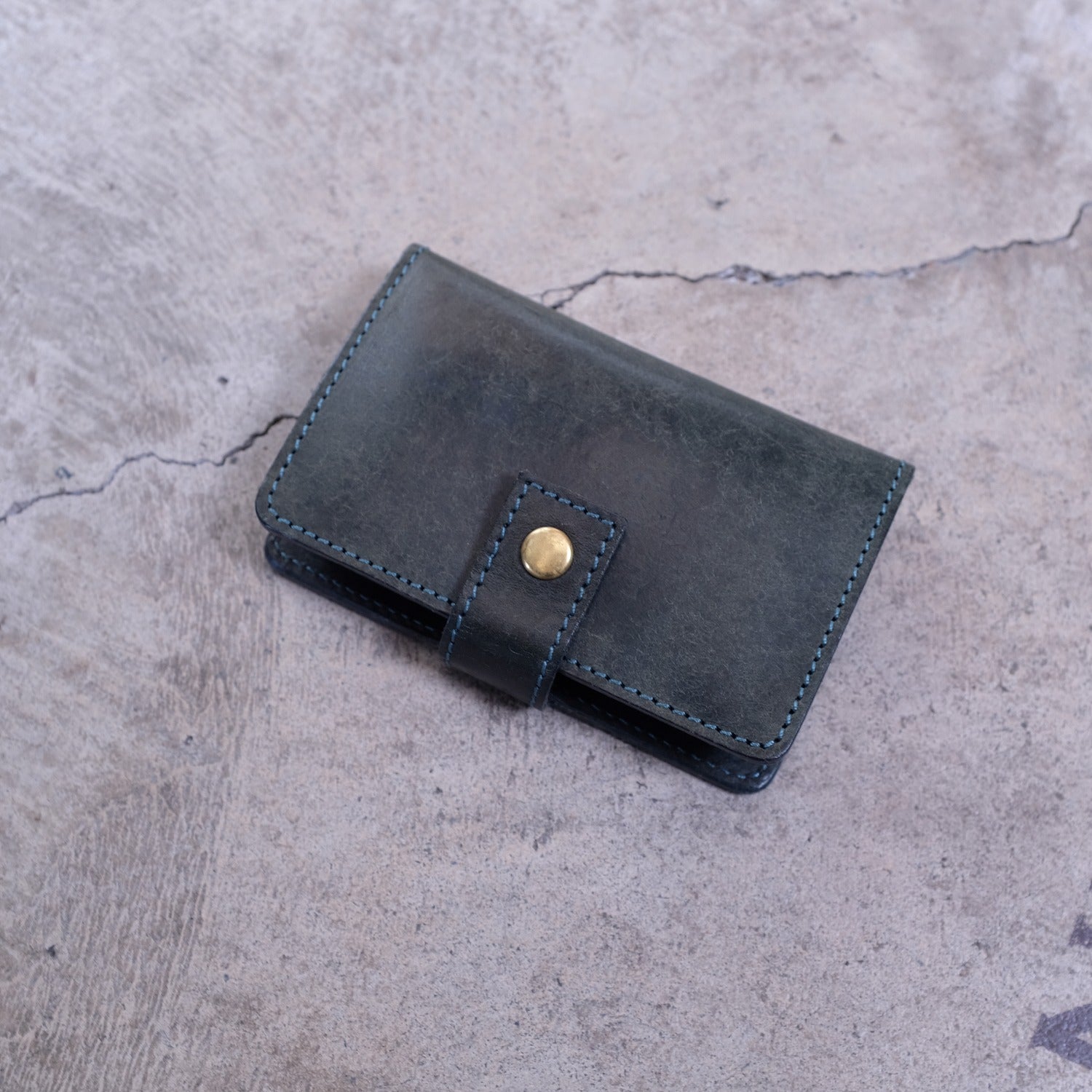 【アウトレット 30%OFF】プエブロ　コインウォレット2(ゴールド) / ブルーグリーン #S011 展示使用