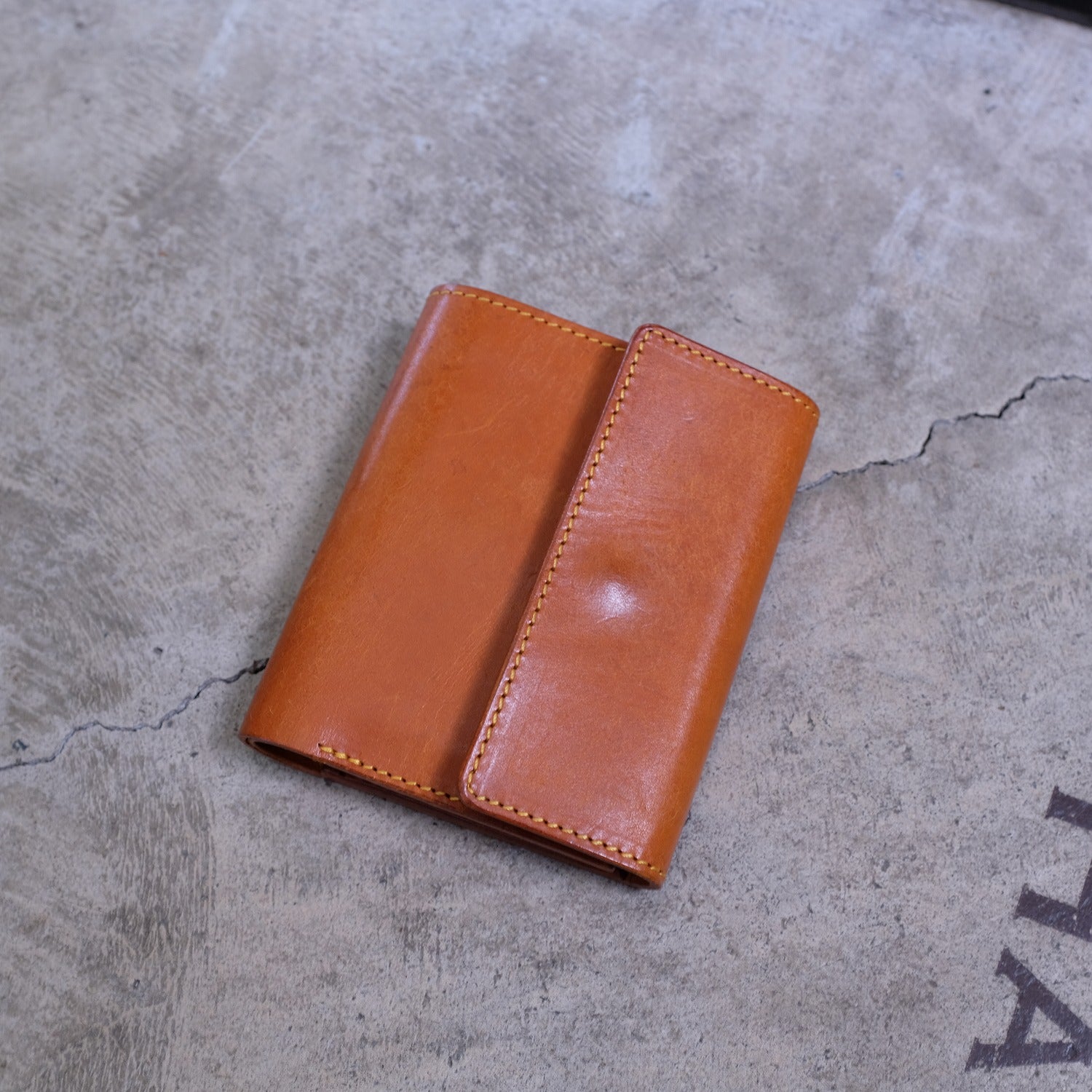 【アウトレット 30%OFF】プエブロ　二つ折り財布 / イエロー #S047 展示使用